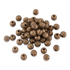 100x stopowe koraliki dystansowe okrągłe bez niklu antyczny brąz 6x5mm kulka luźne koraliki