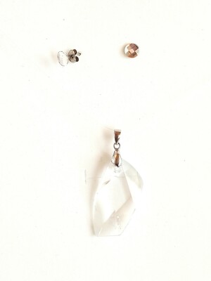 Anhänger und Ohrringe mit Swarovski Elementen Kristall und Silber
