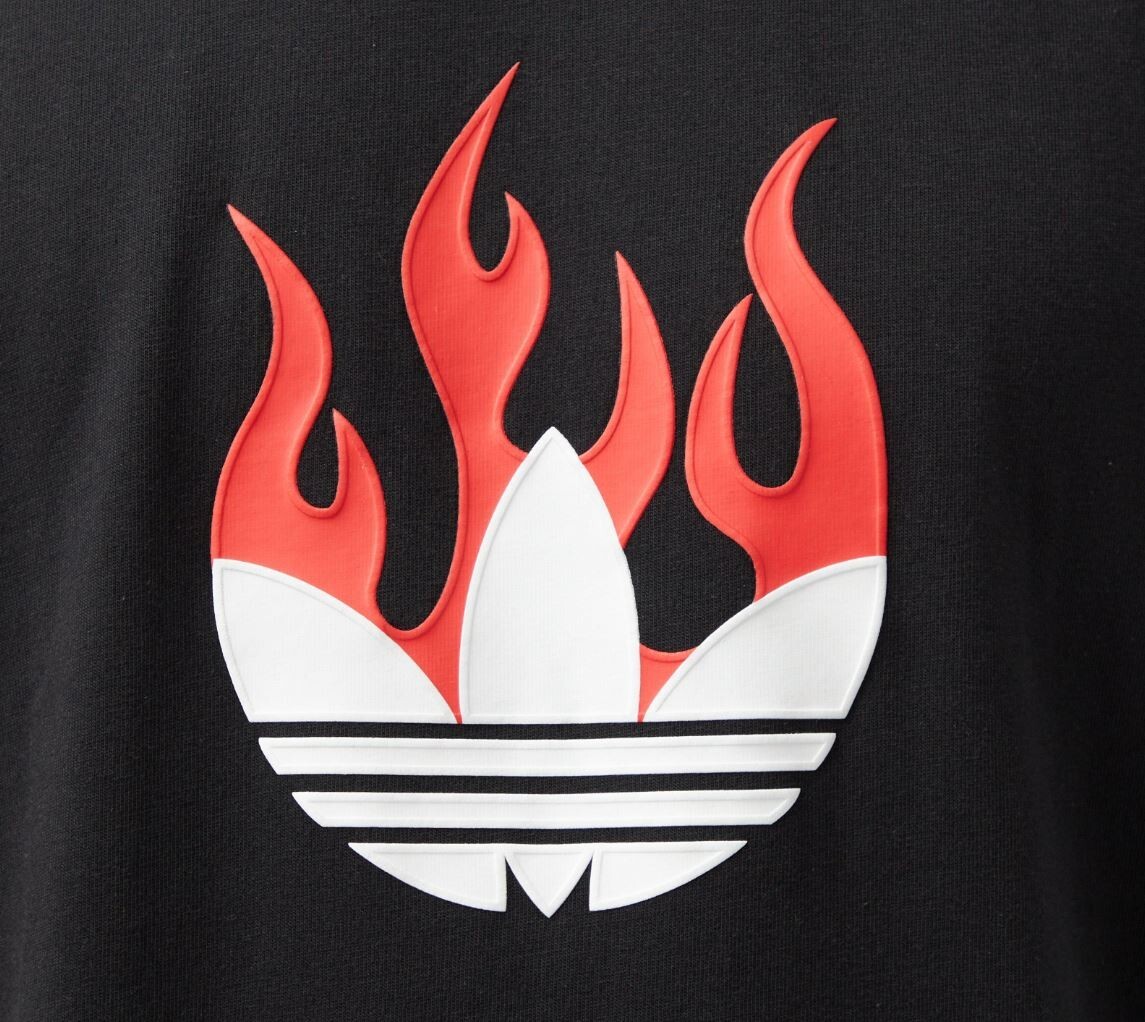 NEW MEN'S ADIDAS ORIGINALS TREFOIL FIRE LOGO TEE SHIRT ~SIZE XL #IS0178