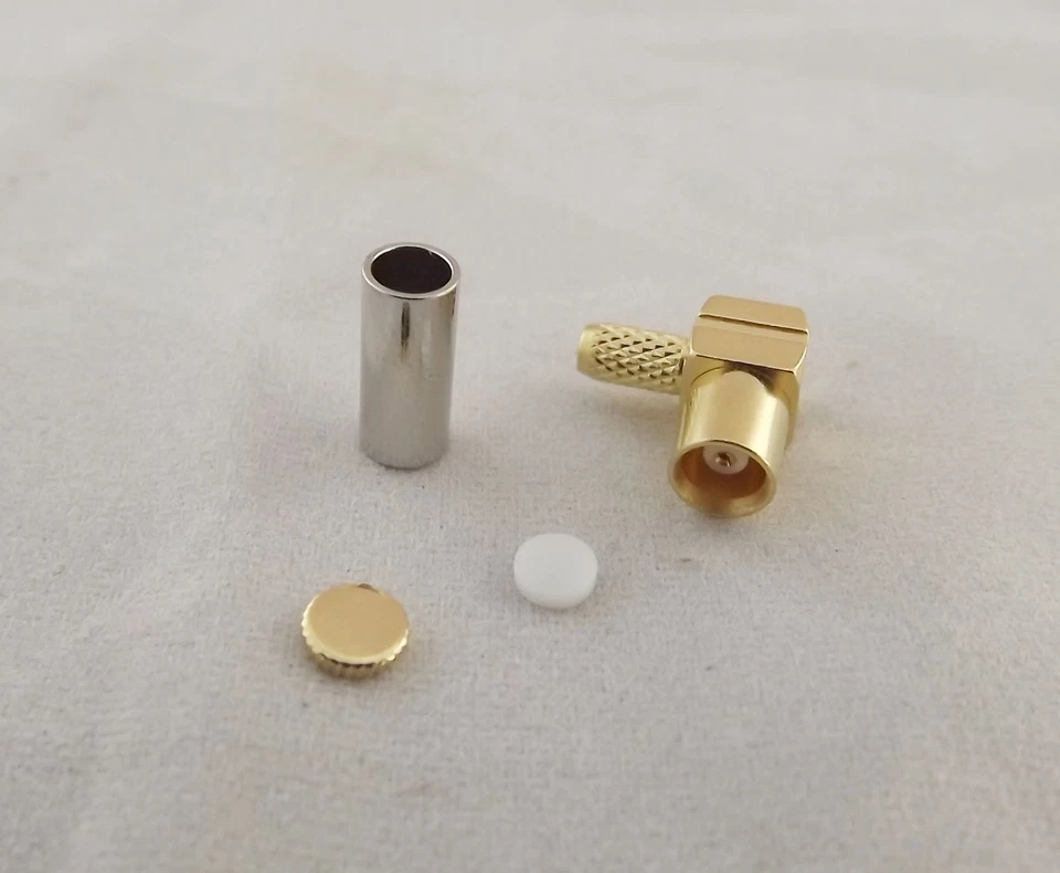 100x MCX Female Jack Right Angle Crimp for RG174 RG316 LMR100 Cable RF Connector - Image 4 of 4