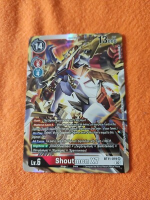 Shoutmon X7 | BT11-019 SR | Red/White | Dimensional Phase | Digimon TCG