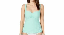 $94 Athena Women's Mint Green One Piece Underwire Bandini Tankini Top Size 10