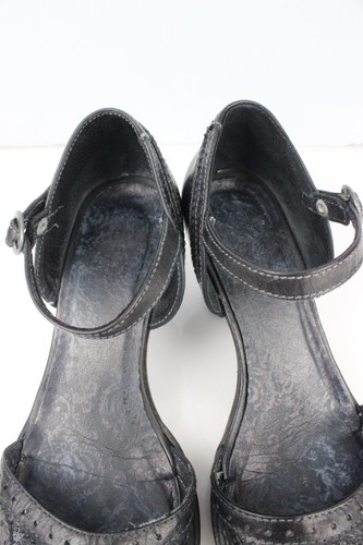 Zapatos De Tacón Abiertos De Cuero Negro Y Encaje ART T 38 / 39 Buen Estado - Imagen 8 de 13