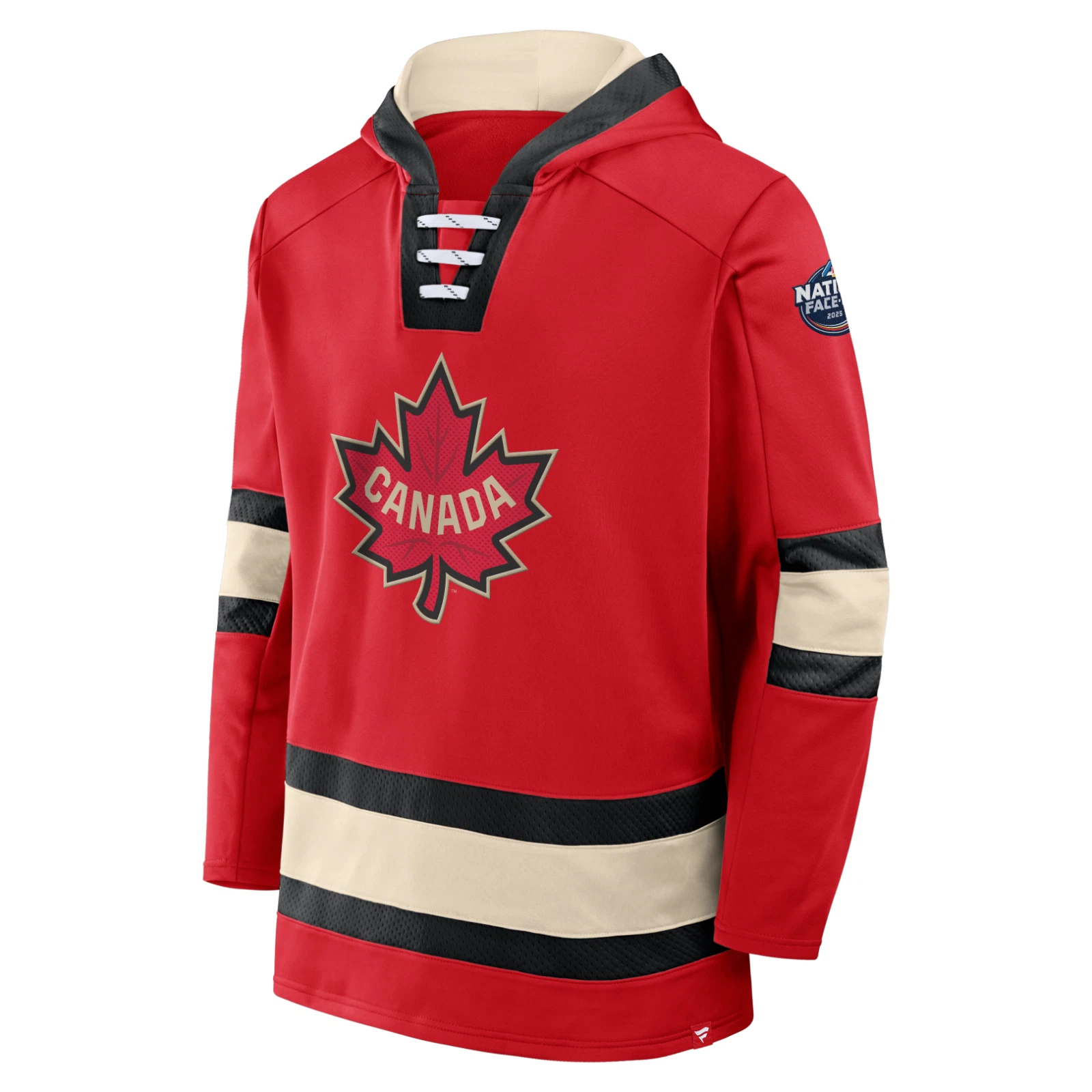 Men's Canada Red 2025 4 Nations Face-Off Lace-Up Pullover Hoodie
