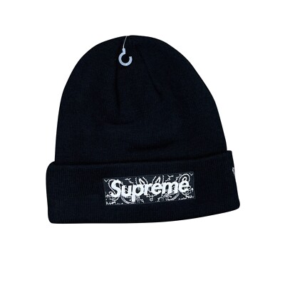 supreme ×newera bandana box logo beanie Supreme x New Era FW19 Bandana Box Logo Beanie Black | eBay
