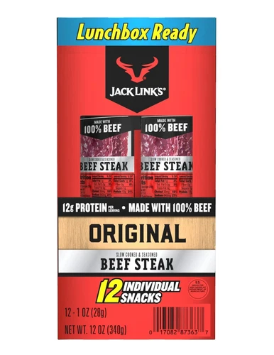 Jack Links Premium Cuts Beef Steak, Original, Strips -Great Protein Snack with 1