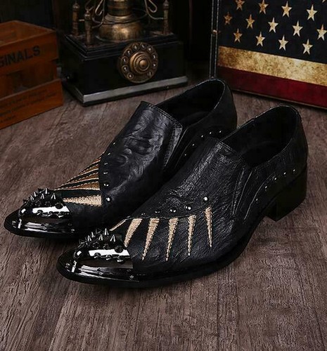 British Style Mens Shoes Slip On Rivets 