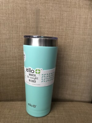 Ello Beacon Vacuum Insulated Tumbler with Optional Straw, 24 oz Stainless Steel