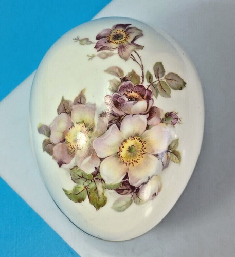 Caja de baratijas de huevos florales de porcelana Gerold. Hecho en Alemania Occidental. - Imagen 3 de 6