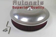 14x 3 Spun Aluminum Air Cleaner Off Set Base Washable Fit Chevy Ford Mopar Sbc
