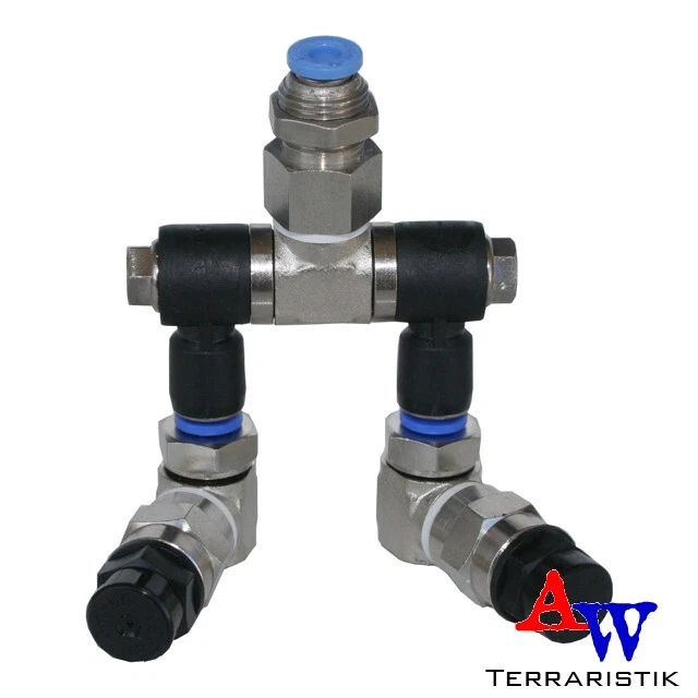 AW-TERRARISTIK ProfiLine - Doppelsprühdüse Düse 80° o. 120° schwenkbar 360° - Ø 4mm o. 6mm