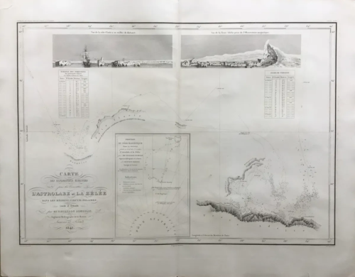 CARTE DES EXPLORATIONS DANS LES REGIONS CIRCUM-POLAIRE, VINCENDON DUMOULIN, 1842 - Picture 1 of 1