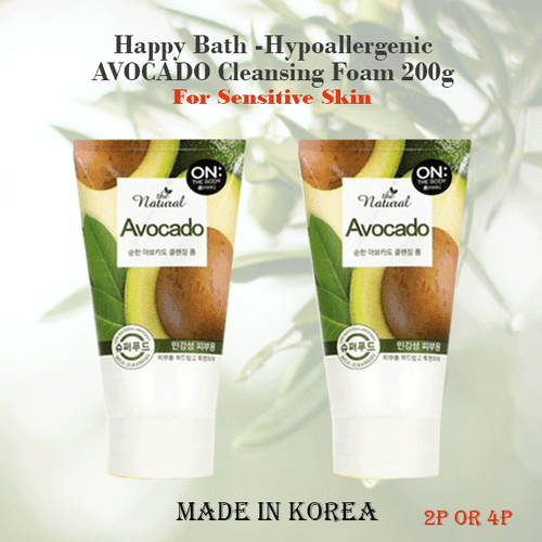 Avocado Facial Cleansing Foam 200ml 2p or 4p Hypo Allergenic For Sensitive Skin - Bild 1 von 3