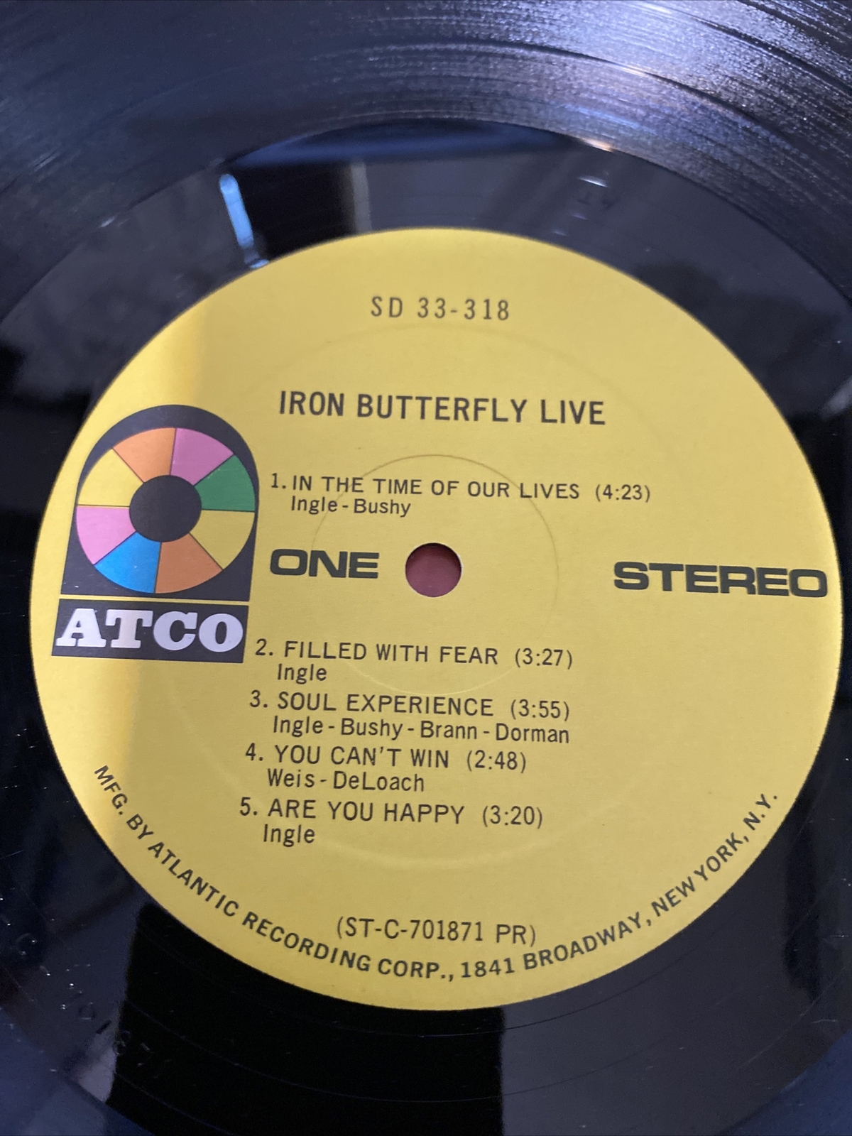 Iron Butterfly Live Vinyl Lp VG++ Cond. eBay