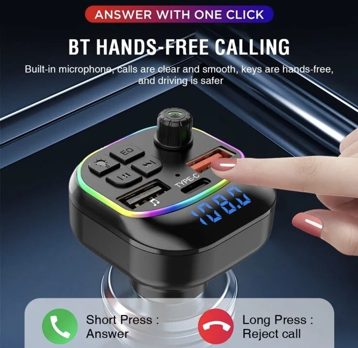 ✅ PREMIUM AUDIO Bluetooth Wireless FM Radio Transmitter Auto Adapter USB Ladegerät - Bild 3 von 4