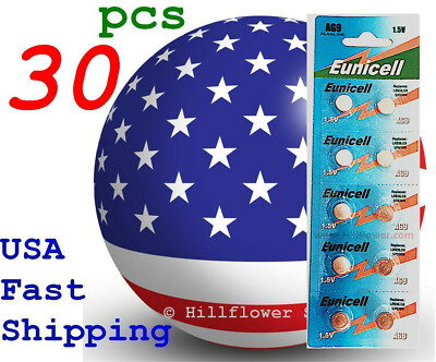 30 pcs AG9 LR45 LR936 G9 394A 194 S33 Card 1.5V 0% Hg Alkaline Battery