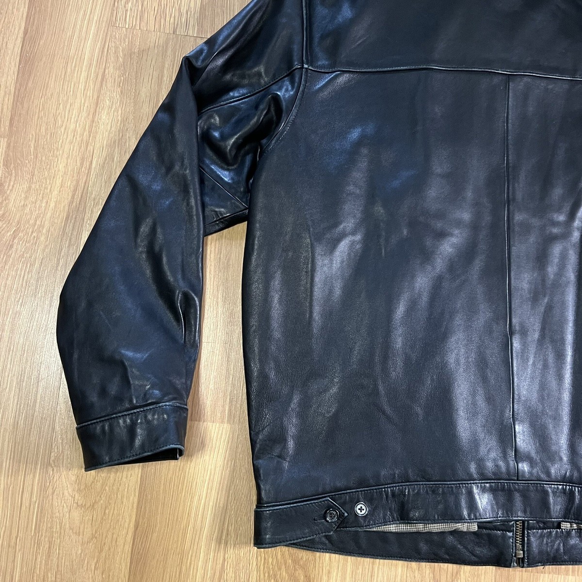Vintage Polo Ralph Lauren Men's Black Leather Jacket Size Vintage Polo Ralph Lauren Men's Black Leather Jacket Size