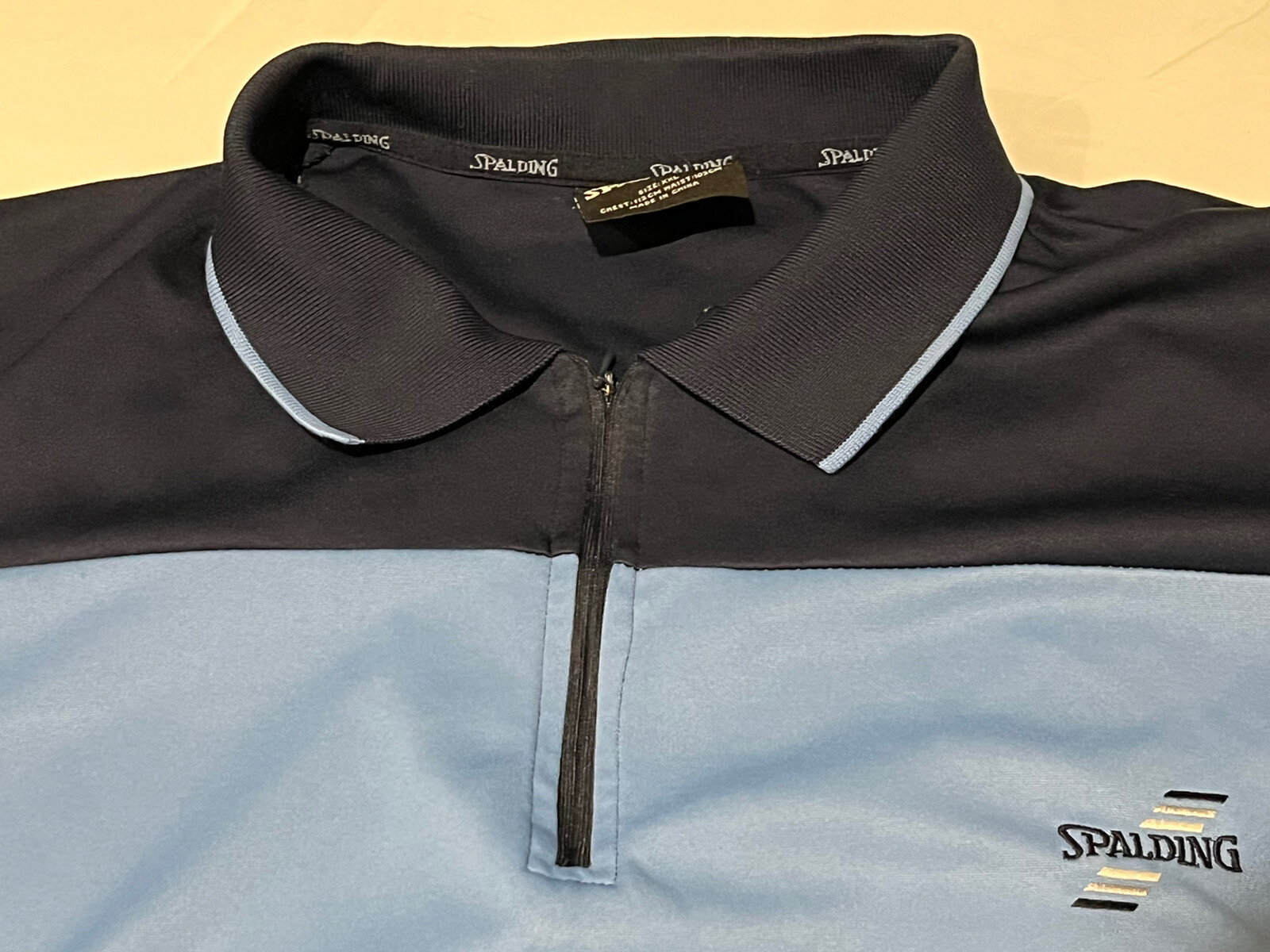 Vintage Spalding 2XL 1/4 Zip Dual Blue Activewear Polo Shirt image 5