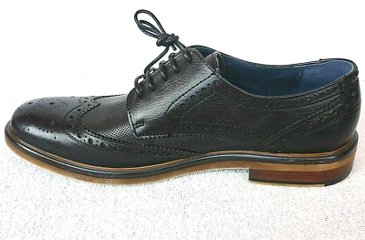 Zanzara Roman Leather Wingtip Oxford Black Dress Shoes  display picture 1