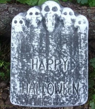 Skull tombstone plastic mold concrete plaster mould 11" x 8" x 1.5" thick