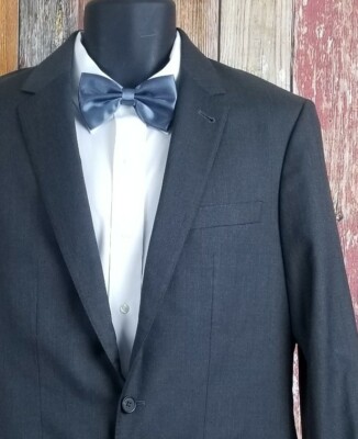 NWT Club Monaco Men's Gray Wright Fit Sport Coat Jacket 40 Long Working Cuffs