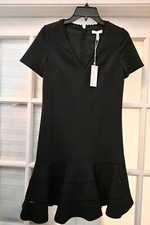 NWT $395 REBECCA TAYLOR Stretch Texture Little Black Dress Black Size 2