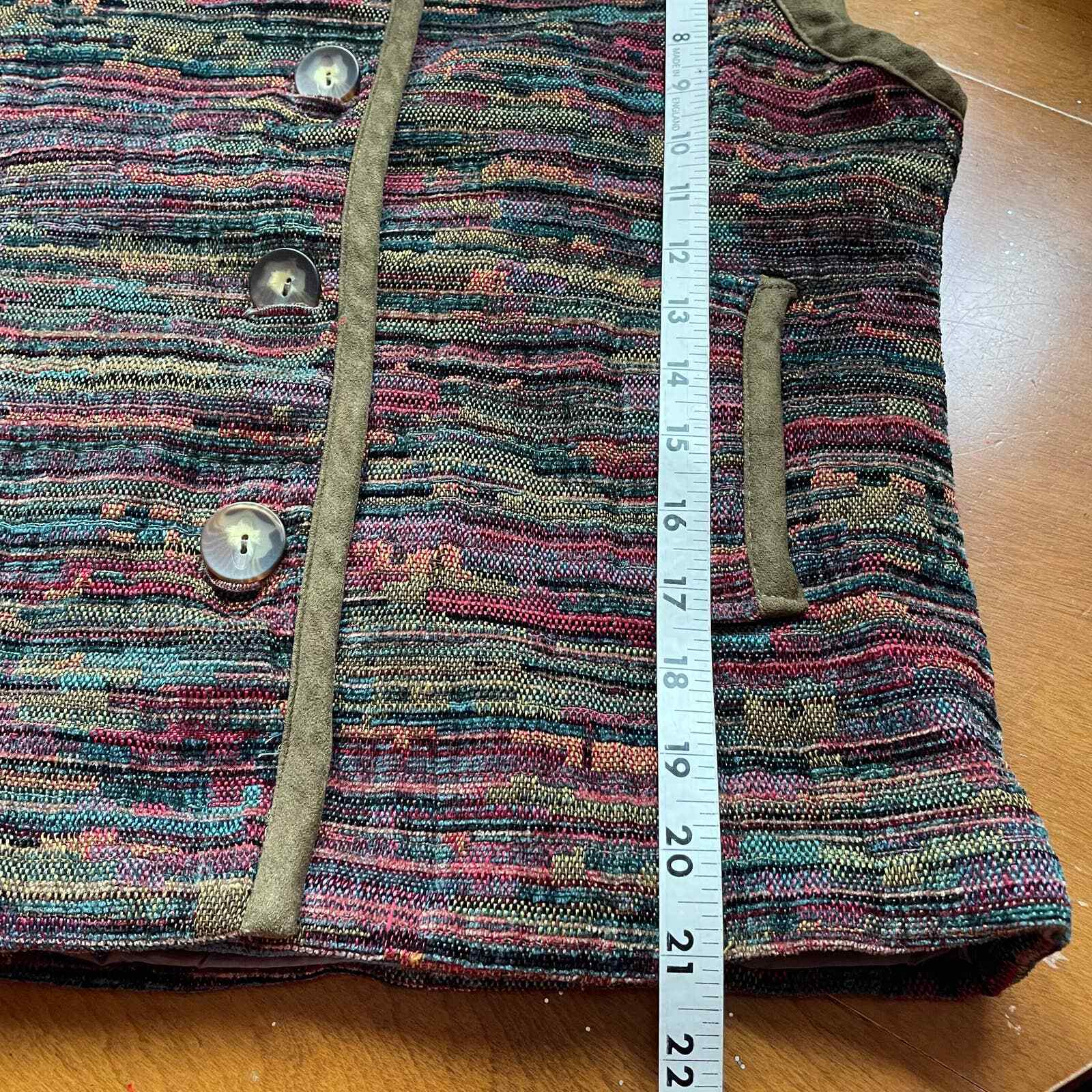 Multi Colored Button Up Vest M Christopher & Bank… - image 4