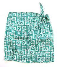 Vintage Chaus Sport 100 Cotton Green White Floral Polka Dot Wrap Skirt Medium