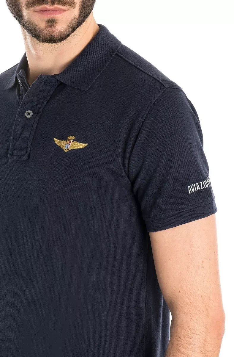 Aeronautica militare Polo basica manica corta in cotone piqué