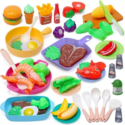 CUTE STONE Kids Play Kitchen Toy Accessories, Toddler Pretend Multicolor 