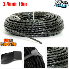 Efficient-15 Meters of Heavy Duty Trimmer Line for Garden Strimming 2 4mm Cord