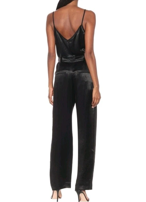 Mono Rag & Bone Rochelle Crepe Correa Espagueti Mujer Talla 12 Negro Nuevo con Etiquetas Foto 3 de 4