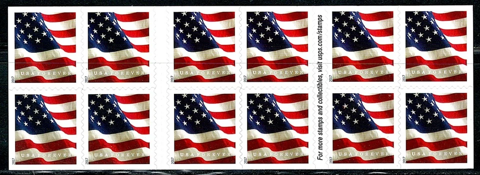 Mint US 2017 First-Class Flag Forever Booklet Pane of 20 Stamp Scott# 5160 (MNH) - Image 2 of 2