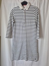 Joules Winona Striped Jersey T Shirt dress Size 8 Navy White Collared