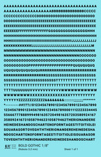 K4 HO Scale Water Slide Decals Black 1/8 Inch Bold Gothic Letter Number Alphabet