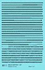 K4 HO Scale Water Slide Decals Black 1/8 Inch Bold Gothic Letter Number Alphabet