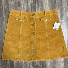 Urban Outfitters BDG Size Small Snap Front Mini Skirt A-Line Mustard Boho