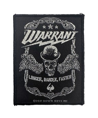Warrant Louder Harder Faster Battle Jacket Sew On Woven Patch - OFFICIAL 24-1