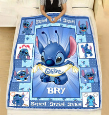 Personalized Disney Stitch OHANA Fleece Blanket