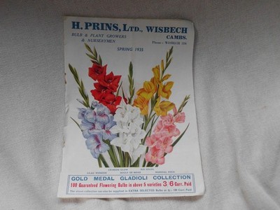 H. PRINS LTD von WISBECH CAMB FRÜHLING 1935 ZWIEBEL PFLANZENZÜCHTER KATALOG