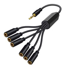 3.5mm TRRS 4-Pole Male to 5/6 Way Female Splitter Audio Earphone Headset Cable