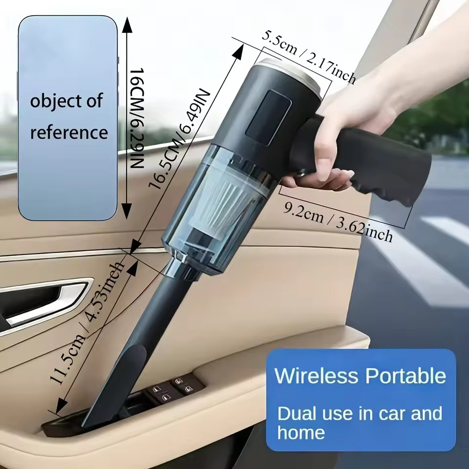 1pc Wireless Vacuum Cleaner Dual Use for Home and Car 120W High Power Powerful