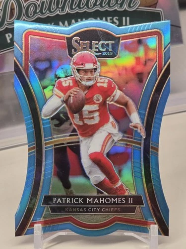 2019 Panini Select Premier Level Die-Cut Patrick Mahomes II Aqua Prizm #129 /99