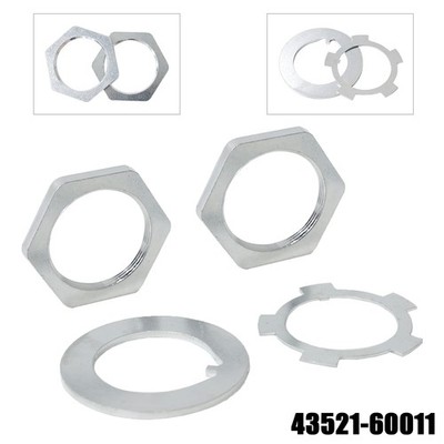 Front Axle Hub Spindle Lock Nut Washer Kit 43521-60011 For Toyota