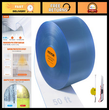 Clear PVC Strip Curtain 50ft x 8in - Plastic Door Strips for Freezer, Garage, Wa