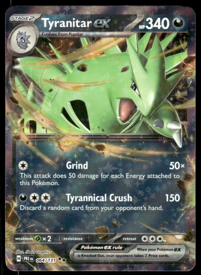 Pokemon TCG Prismatic Evolutions #064/131 Tyranitar EX NM