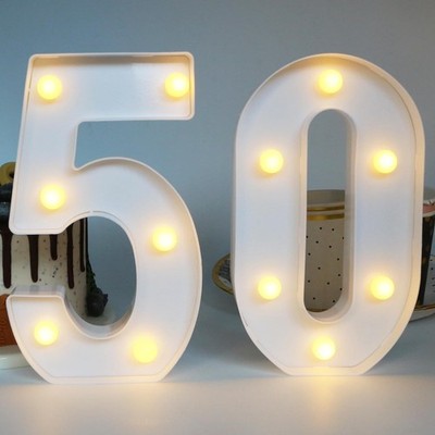 Light up Numbers 50 Sign for Wedding Anniversary, 50Th Birthday Party Decoration