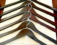 Gorgeous Wooden Shirt Coat Hangers 5 Walnut Dark Mahogany Discout FREE SHIP
