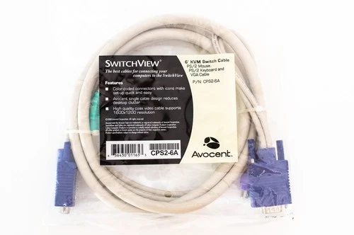 NEW Avocent SwitchView CPS2-6A KVM switch cable VGA PS/2
