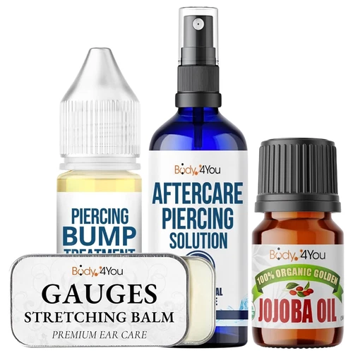 Piercing Aftercare Kit - Ear Stretching Balm - 100% USDA Organic Jojoba Oil - St - product listing photo